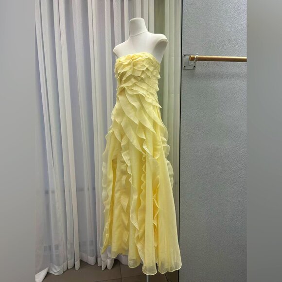 AJE. Allairie strapless ruffled shirred faille gown - Picture 10 of 16